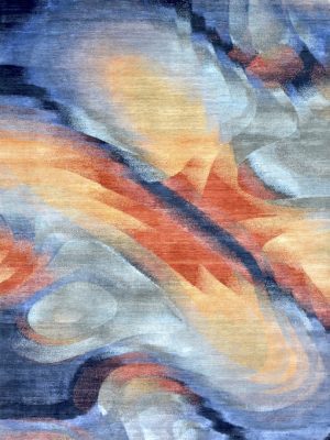Modern wool silk rug SF