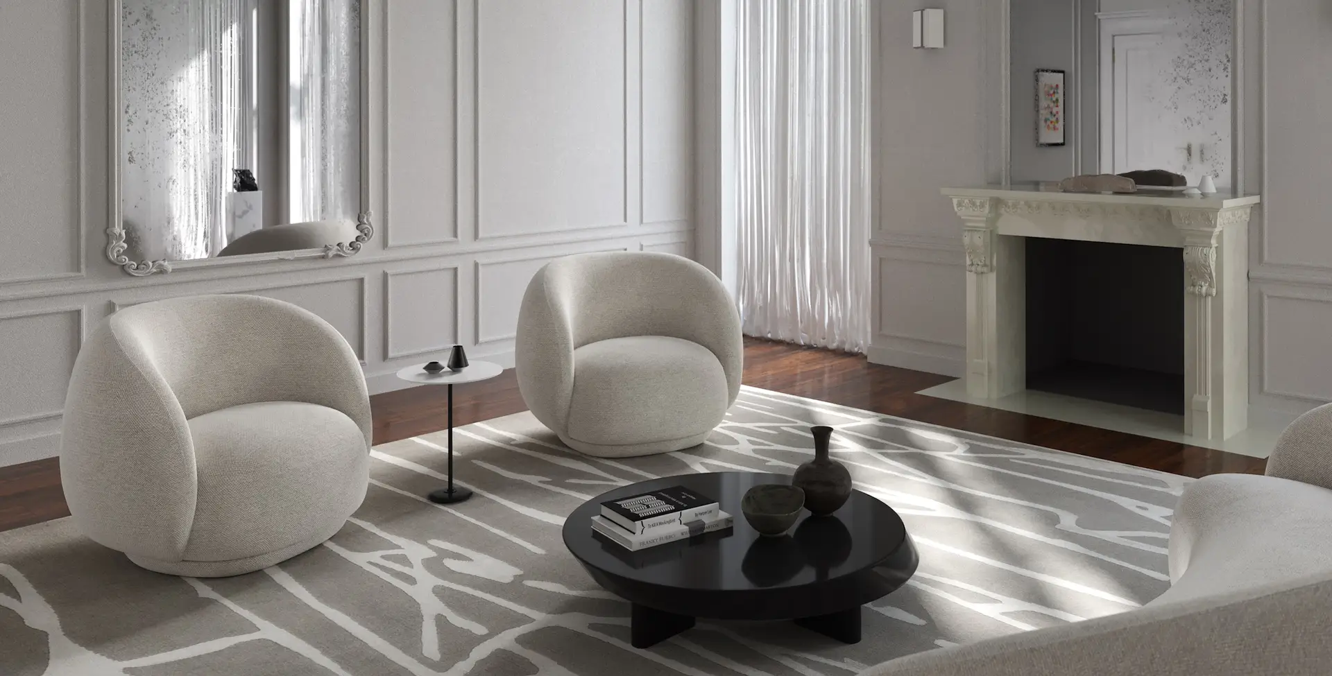 Tokyo rug by Vaheed Taheri in a tone-on-tone design, showcasing minimalist linear patterns inspired by Zen aesthetic
